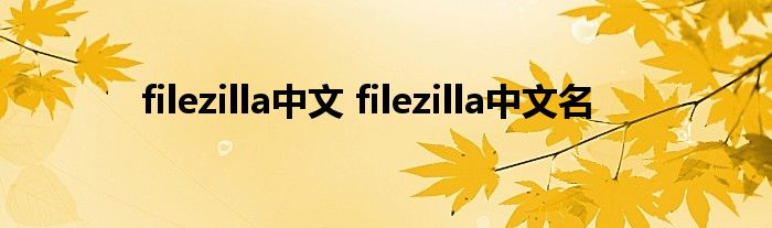 filezilla中文 filezilla中文名