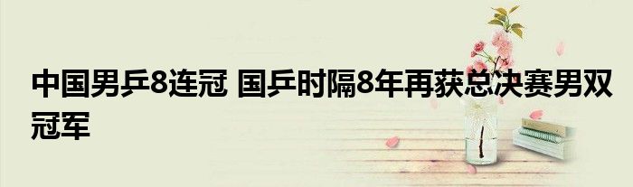 中国男乒8连冠 国乒时隔8年再获总决赛男双冠军