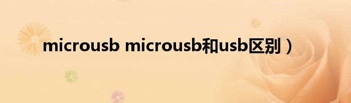 microusb microusb和usb区别）