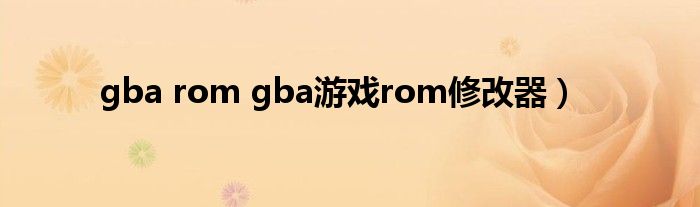 gba rom gba游戏rom修改器）