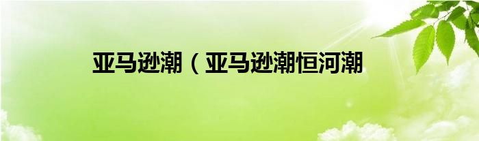 亚马逊潮（亚马逊潮恒河潮