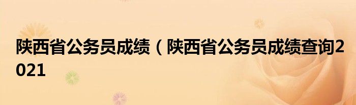 陕西省公务员成绩（陕西省公务员成绩查询2021