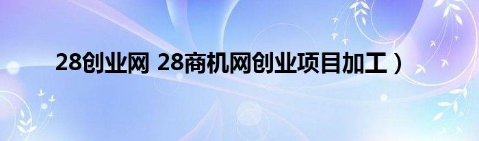 28创业网 28商机网创业项目加工）