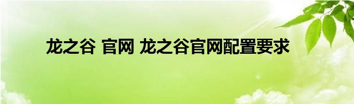 龙之谷 官网 龙之谷官网配置要求