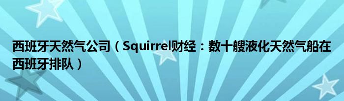 西班牙天然气公司（Squirrel财经：数十艘液化天然气船在西班牙排队）