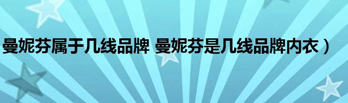 曼妮芬属于几线品牌 曼妮芬是几线品牌内衣）