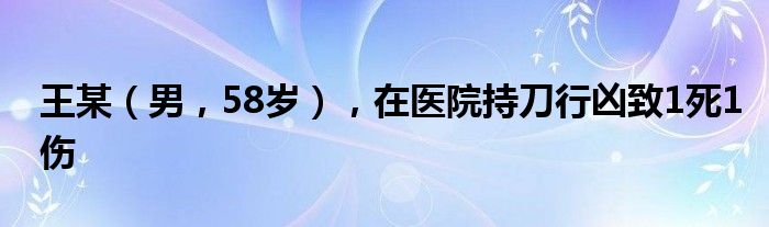 王某（男，58岁），在医院持刀行凶致1死1伤