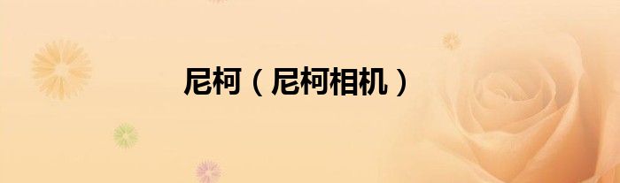 尼柯（尼柯相机）