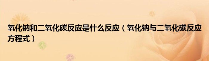 氧化钠和二氧化碳反应是什么反应（氧化钠与二氧化碳反应方程式）