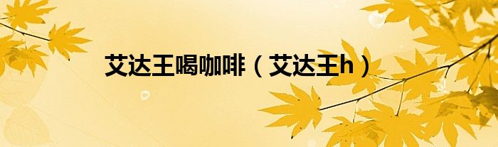 艾达王喝咖啡（艾达王h）