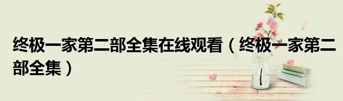 终极一家第二部全集在线观看（终极一家第二部全集）