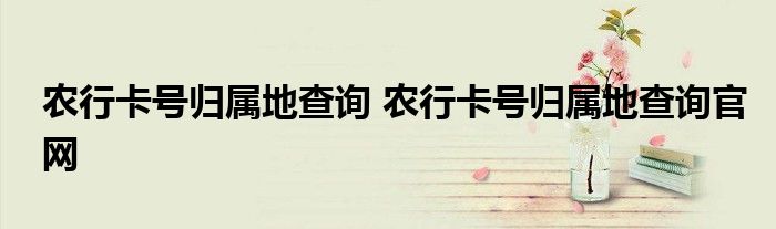 农行卡号归属地查询 农行卡号归属地查询官网