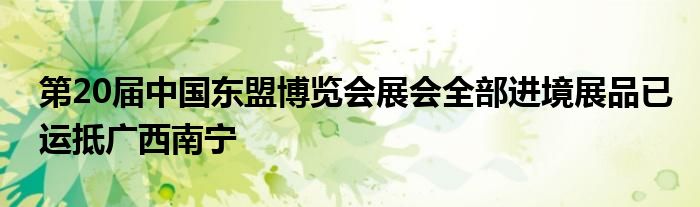 第20届中国东盟博览会展会全部进境展品已运抵广西南宁