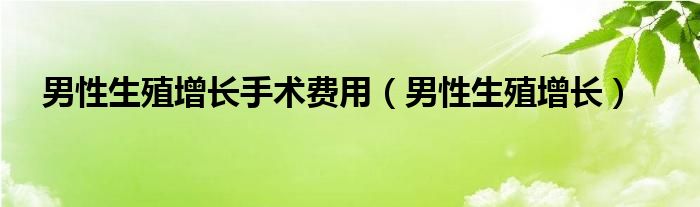 男性生殖增长手术费用（男性生殖增长）