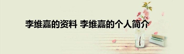 李维嘉的资料 李维嘉的个人简介