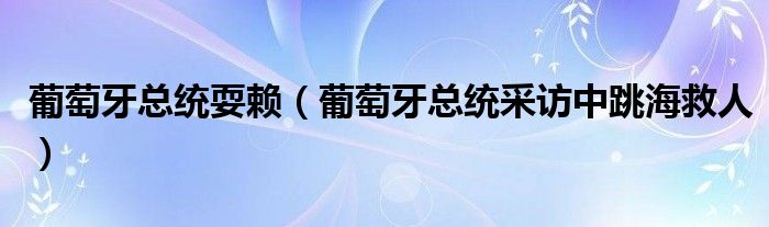 葡萄牙总统耍赖（葡萄牙总统采访中跳海救人）