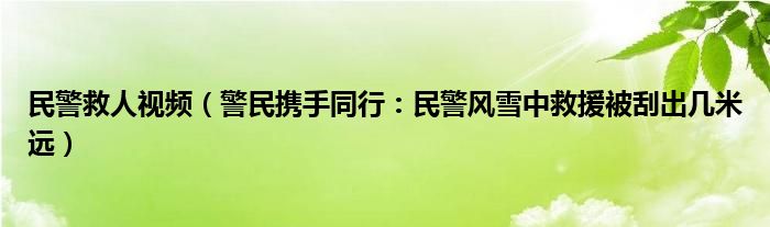 民警救人视频（警民携手同行：民警风雪中救援被刮出几米远）
