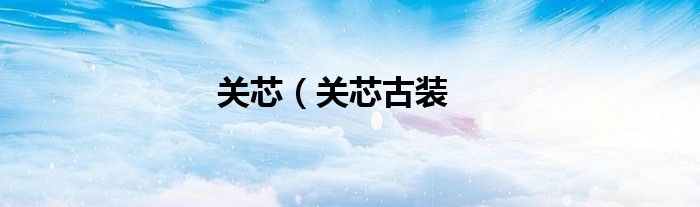关芯（关芯古装