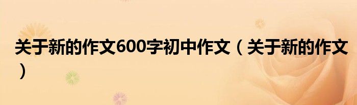 关于新的作文600字初中作文（关于新的作文）