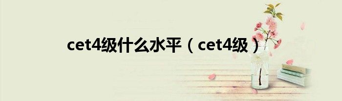 cet4级什么水平（cet4级）