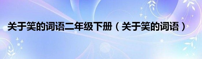 关于笑的词语二年级下册（关于笑的词语）