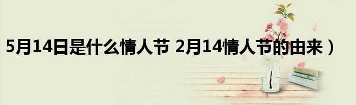 5月14日是什么情人节 2月14情人节的由来）