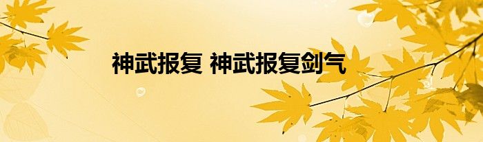 神武报复 神武报复剑气