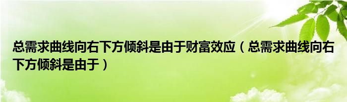 总需求曲线向右下方倾斜是由于财富效应（总需求曲线向右下方倾斜是由于）