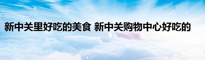 新中关里好吃的美食 新中关购物中心好吃的