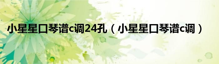 小星星口琴谱c调24孔（小星星口琴谱c调）
