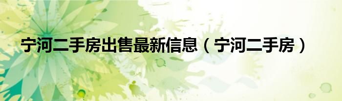 宁河二手房出售最新信息（宁河二手房）