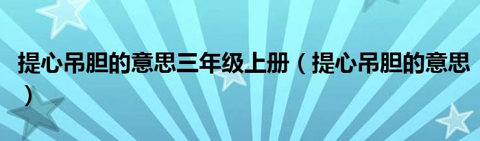 提心吊胆的意思三年级上册（提心吊胆的意思）