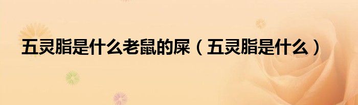 五灵脂是什么老鼠的屎（五灵脂是什么）