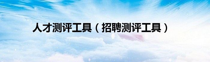 人才测评工具（招聘测评工具）
