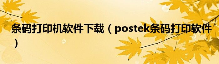 条码打印机软件下载（postek条码打印软件）