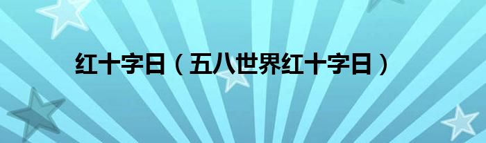 红十字日（五八世界红十字日）