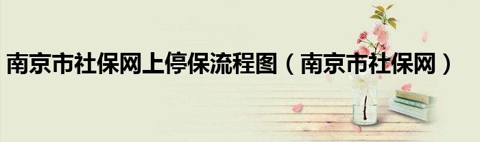 南京市社保网上停保流程图（南京市社保网）