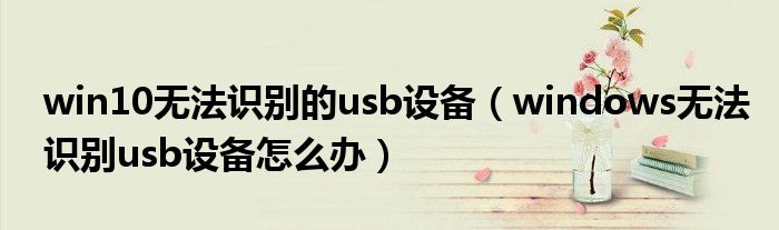 win10无法识别的usb设备（windows无法识别usb设备怎么办）