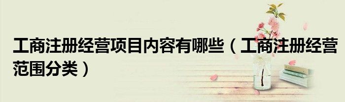 工商注册经营项目内容有哪些（工商注册经营范围分类）