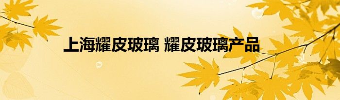 上海耀皮玻璃 耀皮玻璃产品