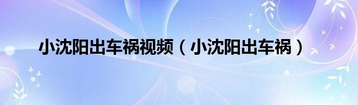 小沈阳出车祸视频（小沈阳出车祸）