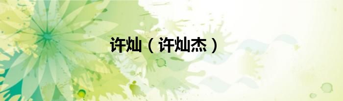 许灿（许灿杰）