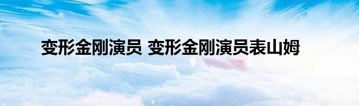 变形金刚演员 变形金刚演员表山姆