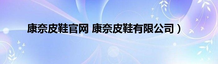 康奈皮鞋官网 康奈皮鞋有限公司）