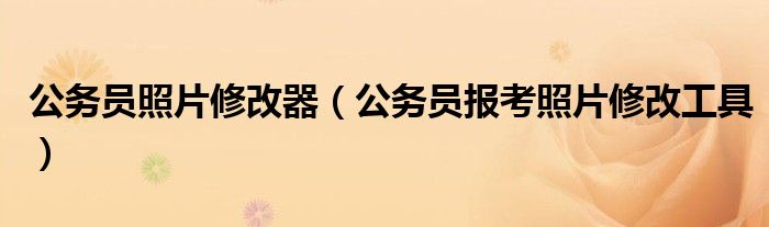 公务员照片修改器（公务员报考照片修改工具）