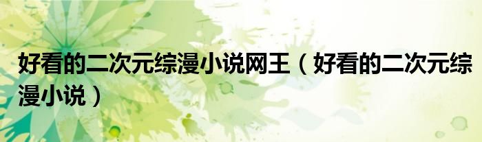 好看的二次元综漫小说网王（好看的二次元综漫小说）