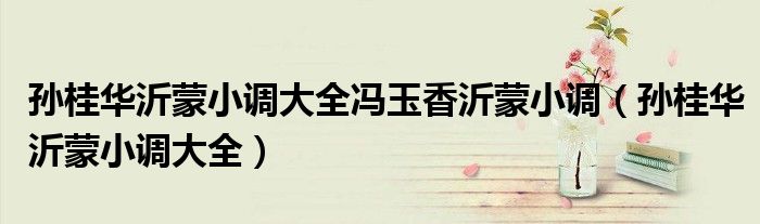 孙桂华沂蒙小调大全冯玉香沂蒙小调（孙桂华沂蒙小调大全）