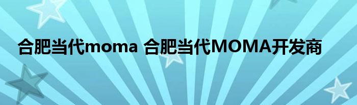 合肥当代moma 合肥当代MOMA开发商