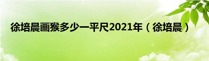 徐培晨画猴多少一平尺2021年（徐培晨）