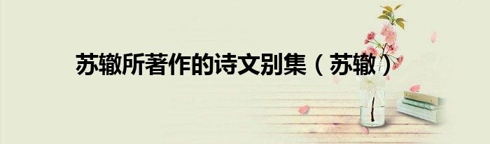苏辙所著作的诗文别集（苏辙）